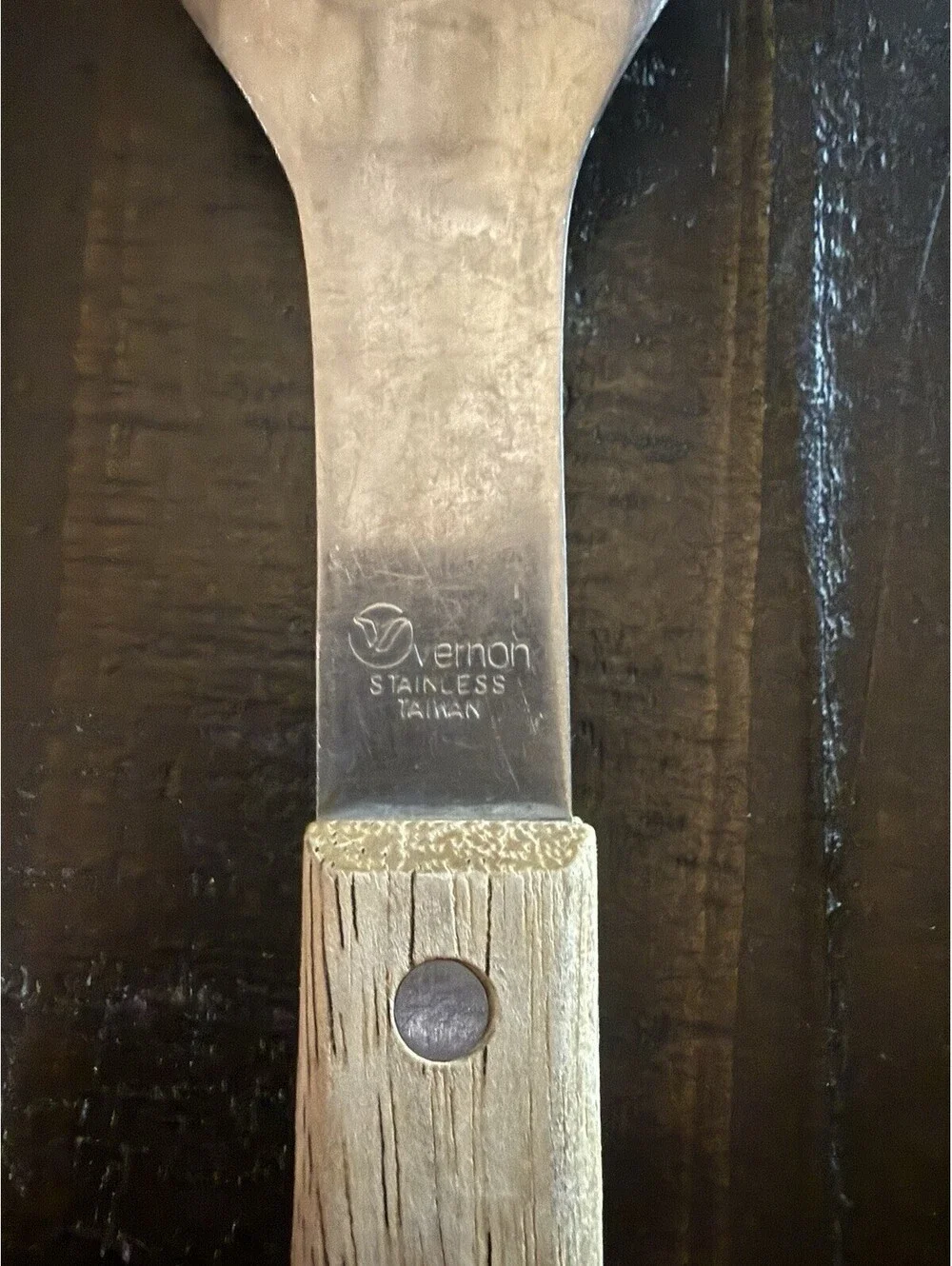 Vintage Vernon Stainless Steel Wood Handle Ice Cream Scoop KIWASH ELECTRIC OK